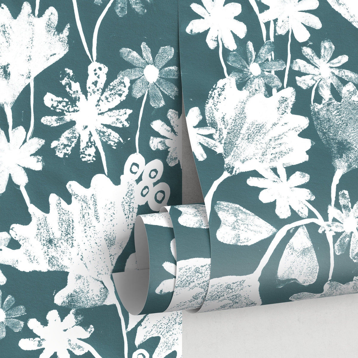 Wallpaper Peel and Stick Wallpaper Removable Wallpaper Home Decor Wall Art Wall Decor Room Decor / Green Vintage Floral Wallpaper - X186