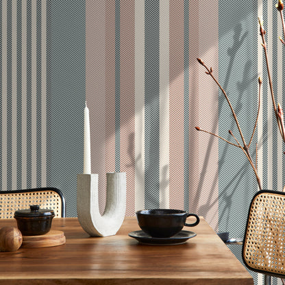 Striped Farmhouse Wallpaper Geometric Wallpaper Peel and Stick and Traditional Wallpaper - D849