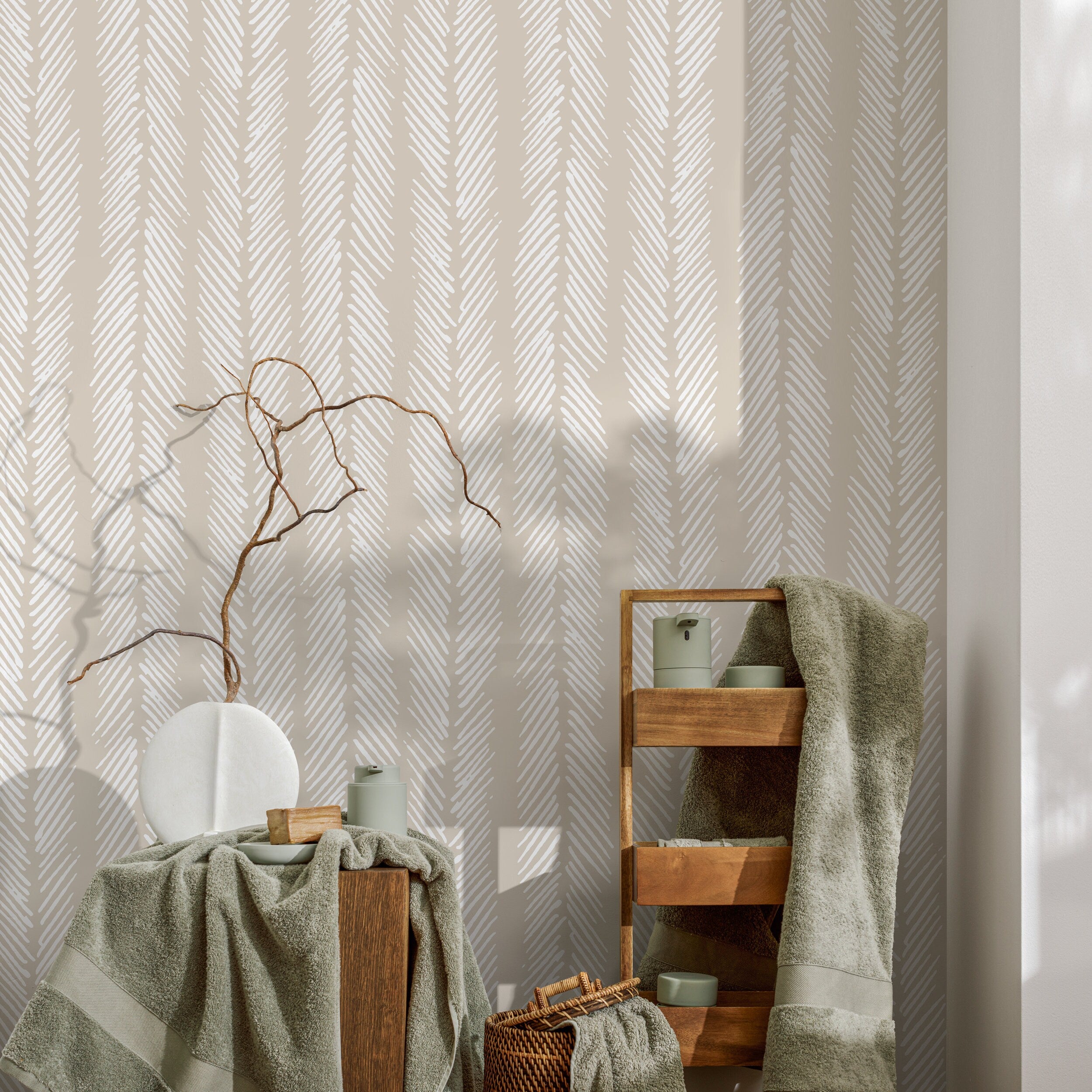 Minimal Herringbone Removable Wallpaper | Wallflorashop.com