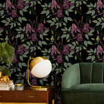 Dark Floral Wallpaper Vintage Garden Wallpaper Peel and Stick and Traditional Wallpaper - D868