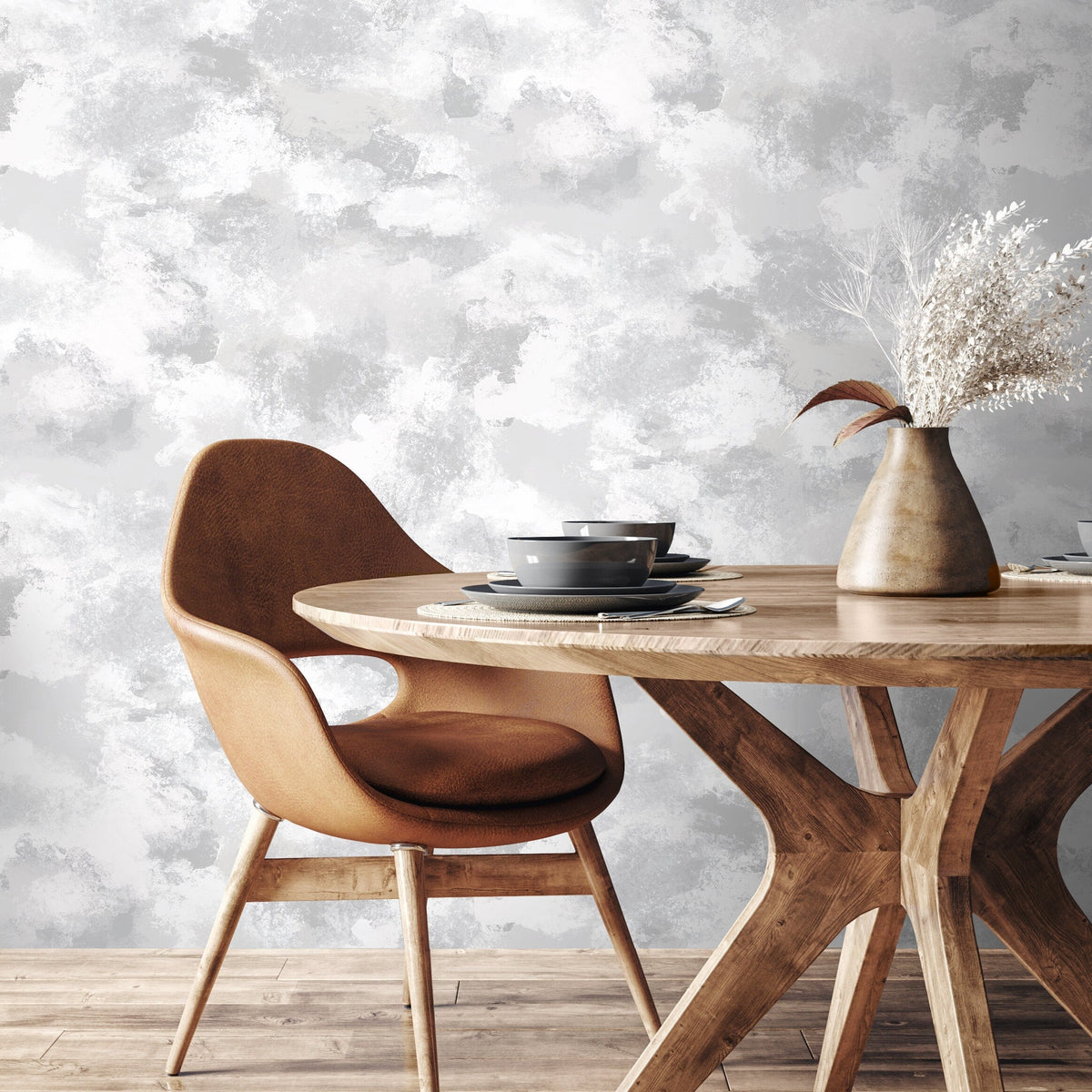 Removable Wallpaper Peel and Stick Wallpaper Wall Paper Wall Wallpaper Watercolor Wallpaper Watercolor Print / Gray Watercolor- X110