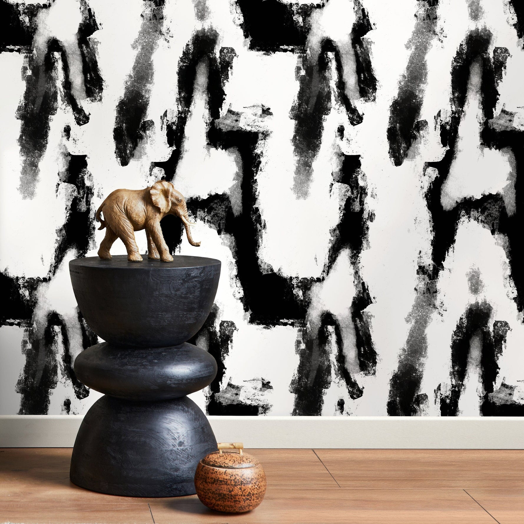 Removable Wallpaper Peel and Stick Wallpaper Wall Paper Wall Mural Wallpaper Watercolor Wallpaper Watercolor Print / Black and white - X111
