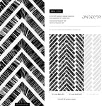 Wallpaper Peel and Stick Wallpaper Removable Wallpaper Home Decor Wall Art Wall Decor Room Decor / Back and White Chevron Wallpaper - C514