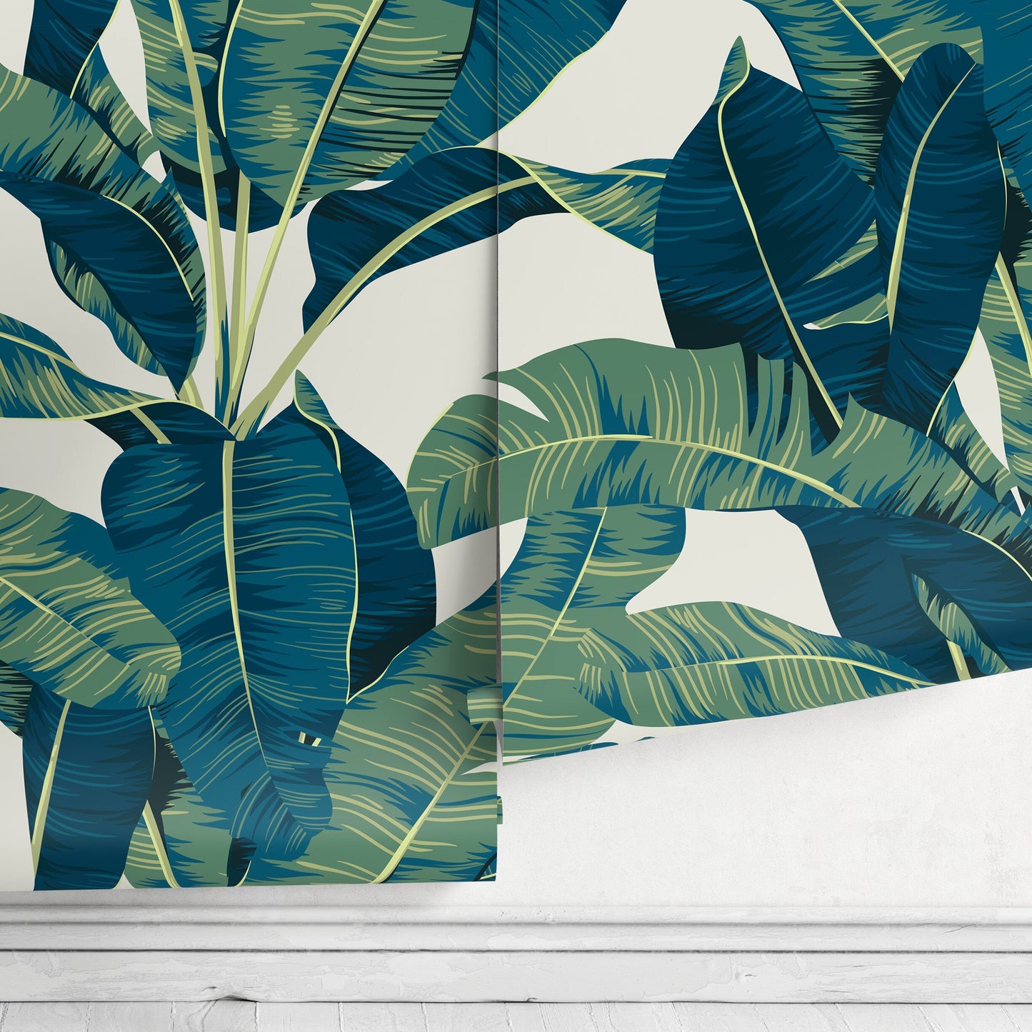 Tropical Banana Leaf Wallpaper Peel and Stick and Traditional Wallpaper - C160