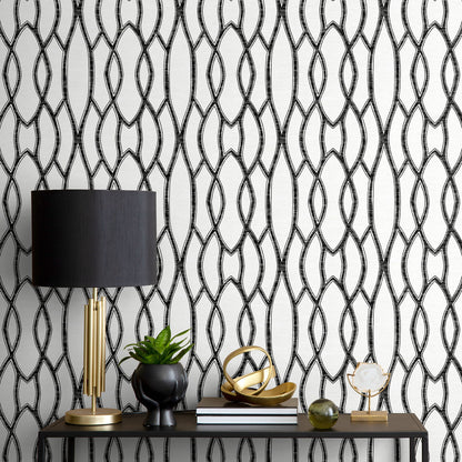 Black and White Modern Wallpaper / Peel and Stick Wallpaper Removable Wallpaper Home Decor Wall Art Wall Decor Room Decor - C887