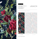 Dark Floral Wallpaper, Removable Floral Wallpaper, Vintage Wallpapers, Wallpaper, Wall Paper Removable, Wallpaper - A833