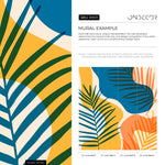 Colorful Palms Mural Removable Wallpaper Wall Tropical - B959