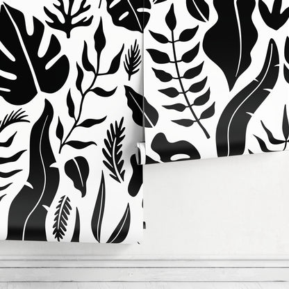 Removable Wallpaper, Tropical Leaves, Temporary Wallpaper, Spring Pattern, Wall Paper Removable, Wallpaper - C261