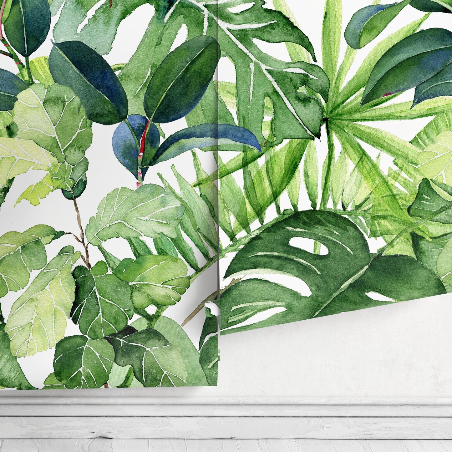 Removable Wallpaper Removable Wallpaper Tropical Leaves Removable Peel and Stick Wallpaper Self Adhesive - A744