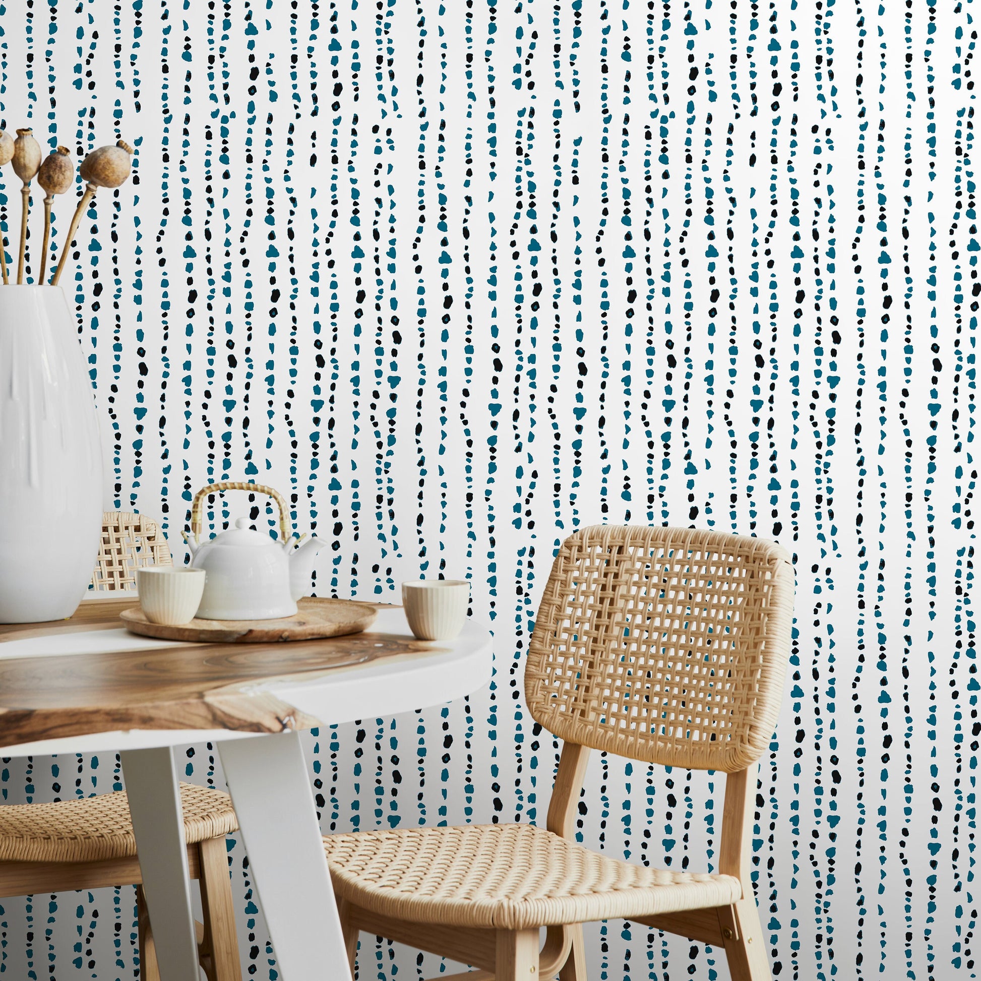 Wallpaper Peel and Stick Wallpaper Removable Wallpaper Home Decor Wall Art Wall Decor Room Decor / Blue Dots Simple Wallpaper - A150