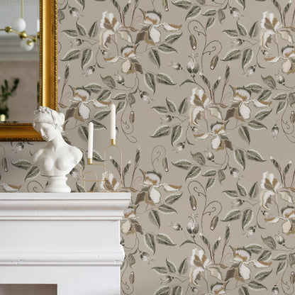 Floral Wallpaper Vintage Garden Wallpaper Peel and Stick and Traditional Wallpaper - D871