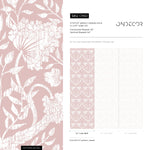 Wallpaper Peel and Stick Wallpaper Removable Wallpaper Home Decor Wall Art Wall Decor Room Decor / Pink Vintage Wallpaper - X168