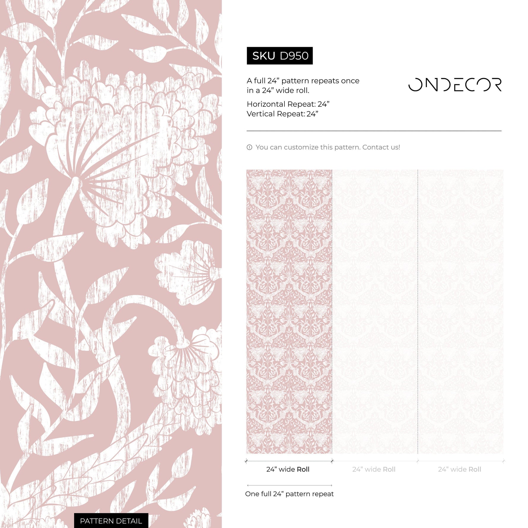 Wallpaper Peel and Stick Wallpaper Removable Wallpaper Home Decor Wall Art Wall Decor Room Decor / Pink Vintage Wallpaper - X168