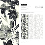 Watercolor Flowers Black and White Wallpaper, Self-adhesive Removable Wallpaper, Peel and Stick Fabric Wallpaper, Wallpaper - B040