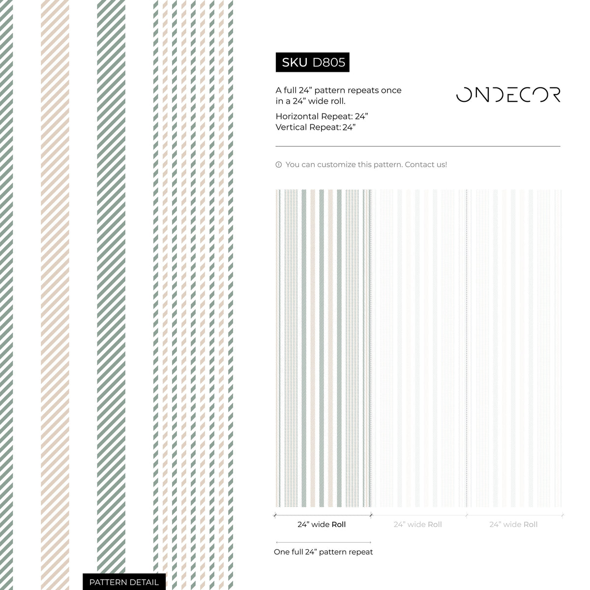 Minimalist Striped Wallpaper Farmhouse wallpaper Peel and Stick and Traditional Wallpaper - D805