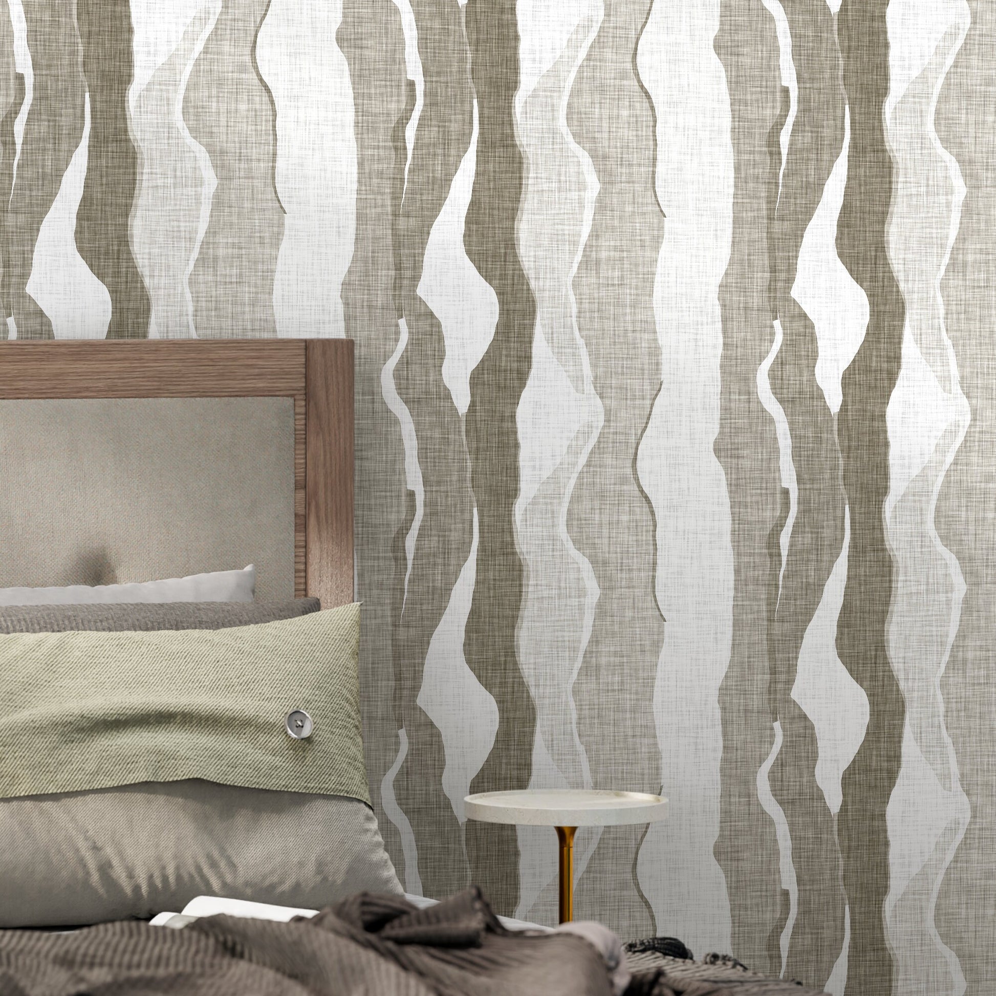 Abstract Waves Wallpaper Modern Wallpaper Peel and Stick and Traditional Wallpaper - D838