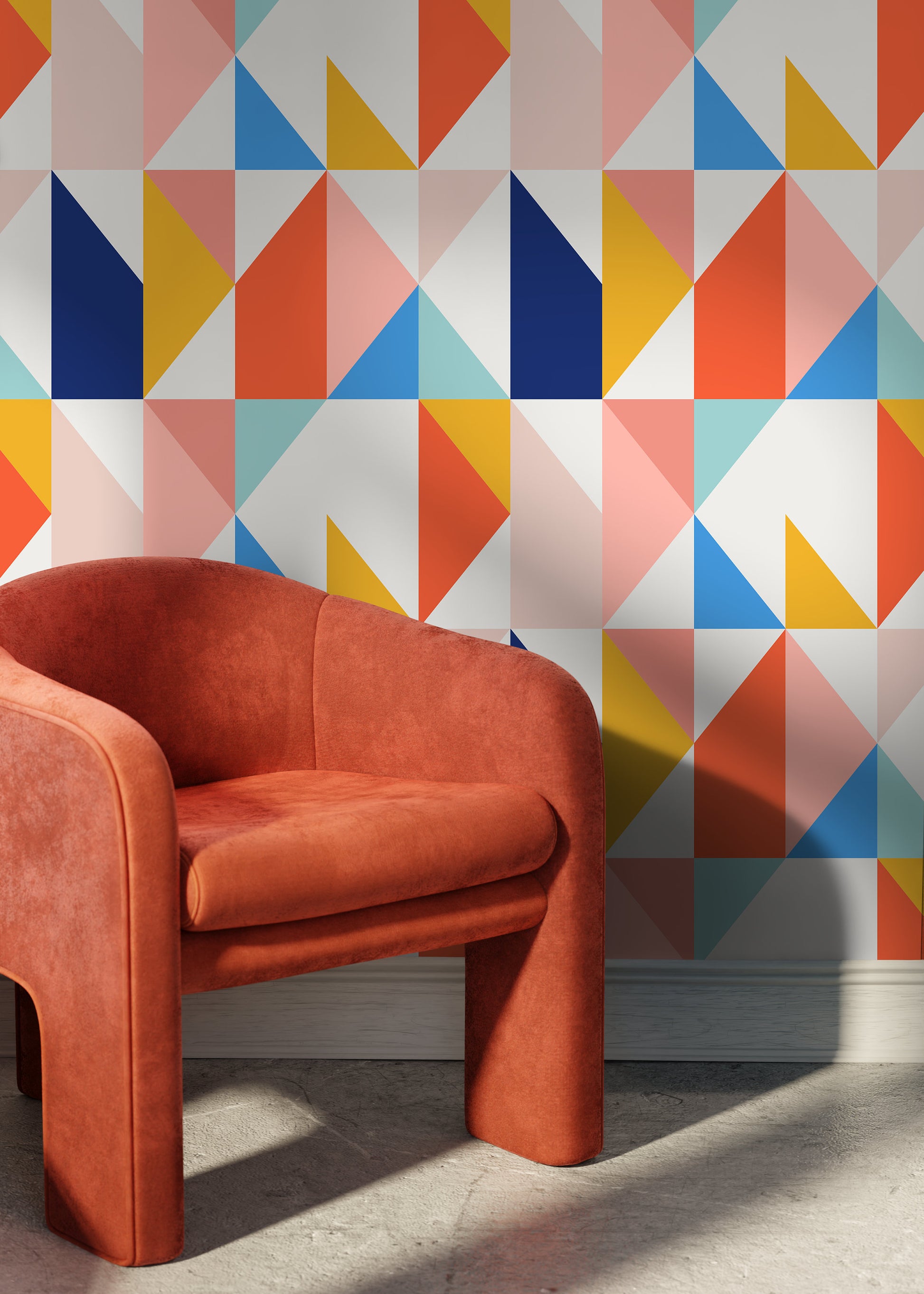 Colorful Geometric Removable Wallpaper Home Decor Wall Art Room Decor / Colorful Geometric Wallpaper - B846