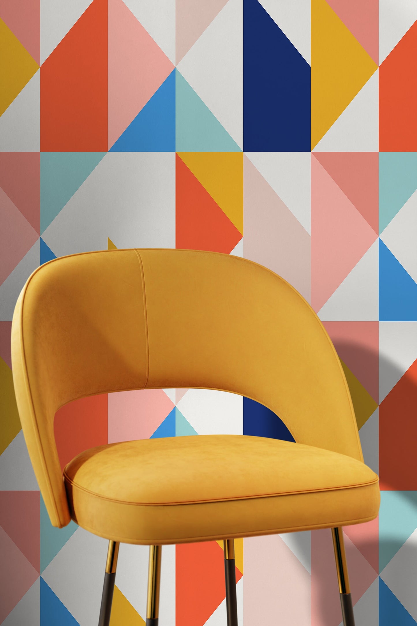 Colorful Geometric Removable Wallpaper Home Decor Wall Art Room Decor / Colorful Geometric Wallpaper - B846