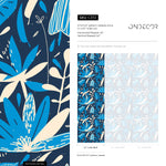 Wallpaper Peel and Stick Wallpaper Removable Wallpaper Home Decor Wall Art Wall Decor Room Decor / Blue Abstract Leaves Wallpaper - C372