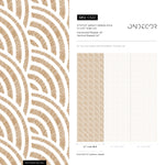 Wallpaper Peel and Stick Wallpaper Removable Wallpaper Home Decor Wall Art Wall Decor Room Decor / Beige Boho Scallops Wallpaper - C522