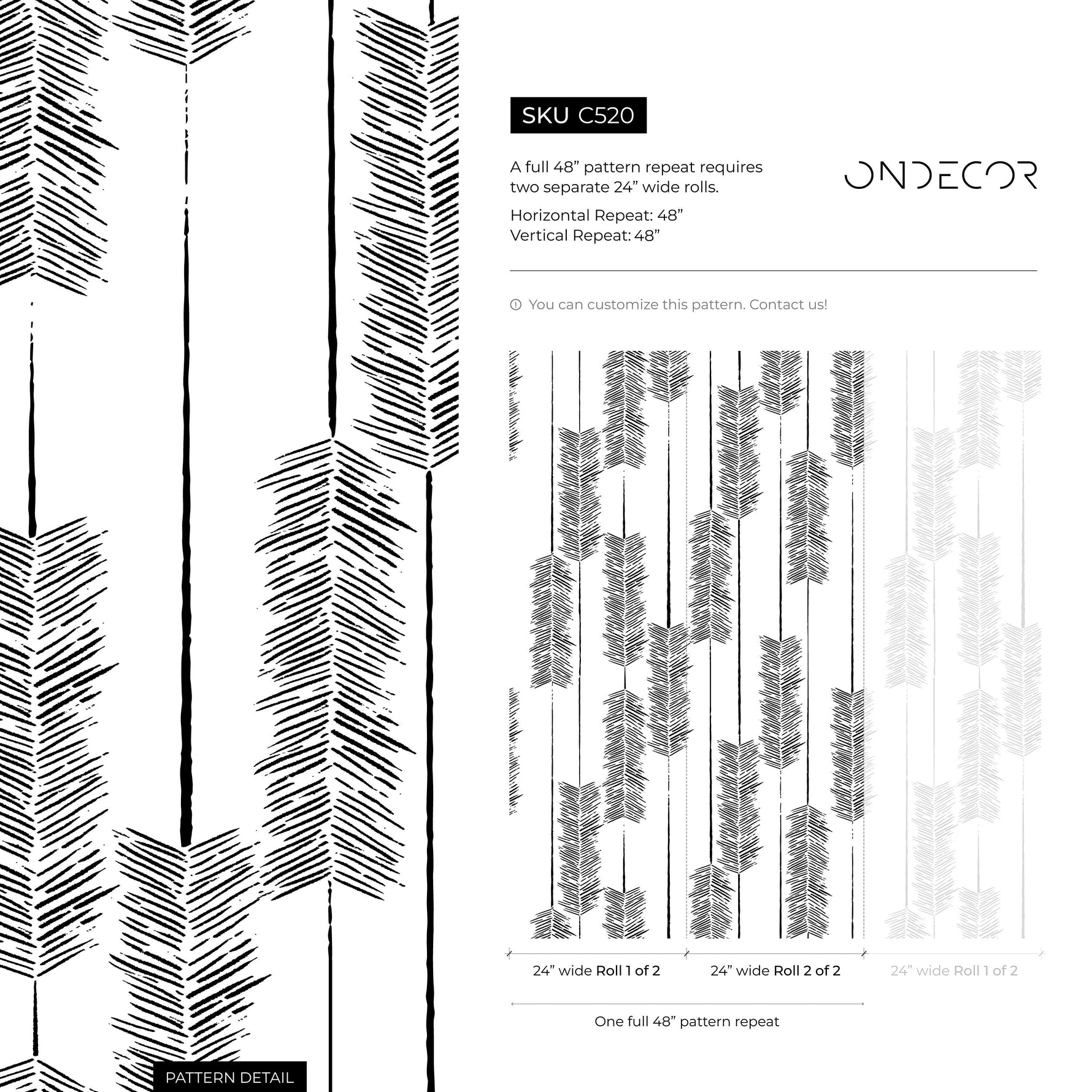 Wallpaper Peel and Stick Wallpaper Removable Wallpaper Home Decor Wall Art Wall Decor Room Decor / Black and White Boho Wallpaper - C520