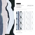 Blue Abstract Wallpaper Modern Waves Wallpaper Peel and Stick and Traditional Wallpaper - D859
