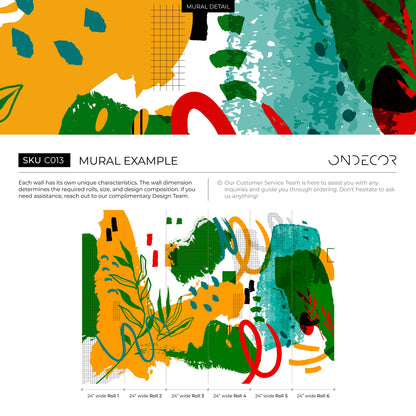 Abstract Botanical Fusion Wallpaper - C013