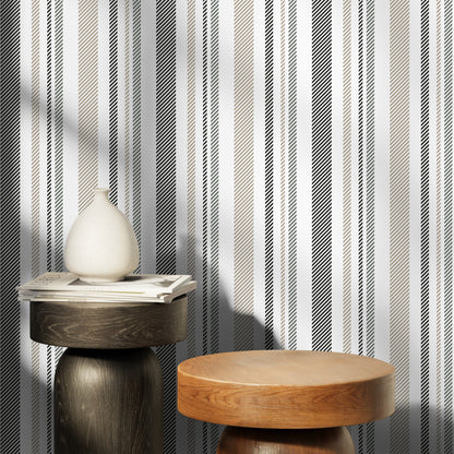 Grey Striped Wallpaper Modern Wallpaper Peel and Stick and Traditional Wallpaper - D844