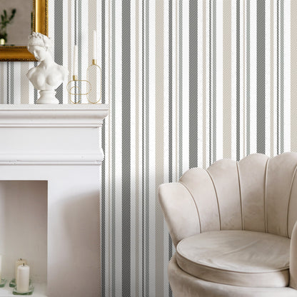 Grey Striped Wallpaper Modern Wallpaper Peel and Stick and Traditional Wallpaper - D844