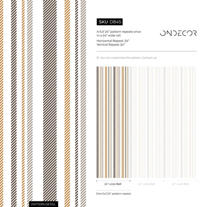 Minimalist Striped Wallpaper Modern Wallpaper Peel and Stick and Traditional Wallpaper - D845