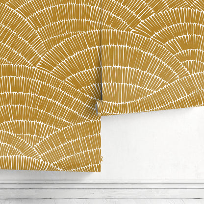 Peel and Stick Wallpaper Removable Wallpaper Wall Decor Home Decor Wall Art Printable Wall Art Room Decor / Abstract Mustard Wallpaper -C025