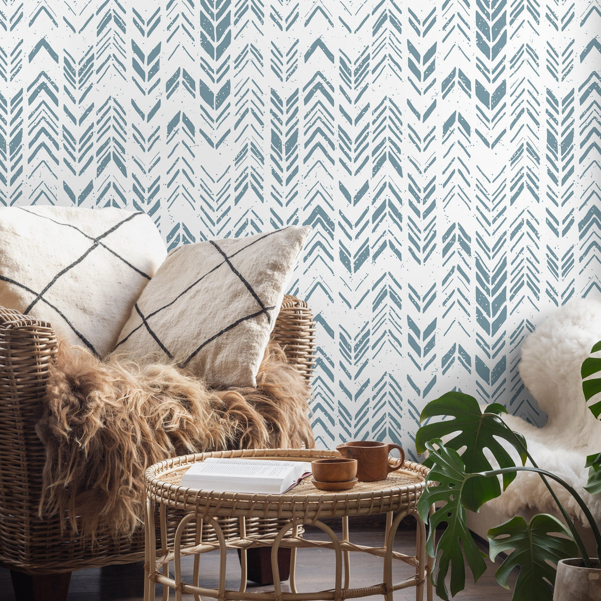 Removable Wallpaper, Scandinavian Wallpaper, Temporary Wallpaper, Minimalistic Wallpaper, Peel and Stick Wallpaper, Wall Paper, Boho - A601