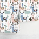 Removable Wallpaper, Temporary Wallpaper, Peel and Stick Wallpaper, Colorful Alpaca - A740
