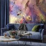 Watercolor Mural - Large Wall Mural, Removable Wallpaper, Everlasting Flower Mural, Flower Watercolor, Peel and Stick Wallpaper - A313