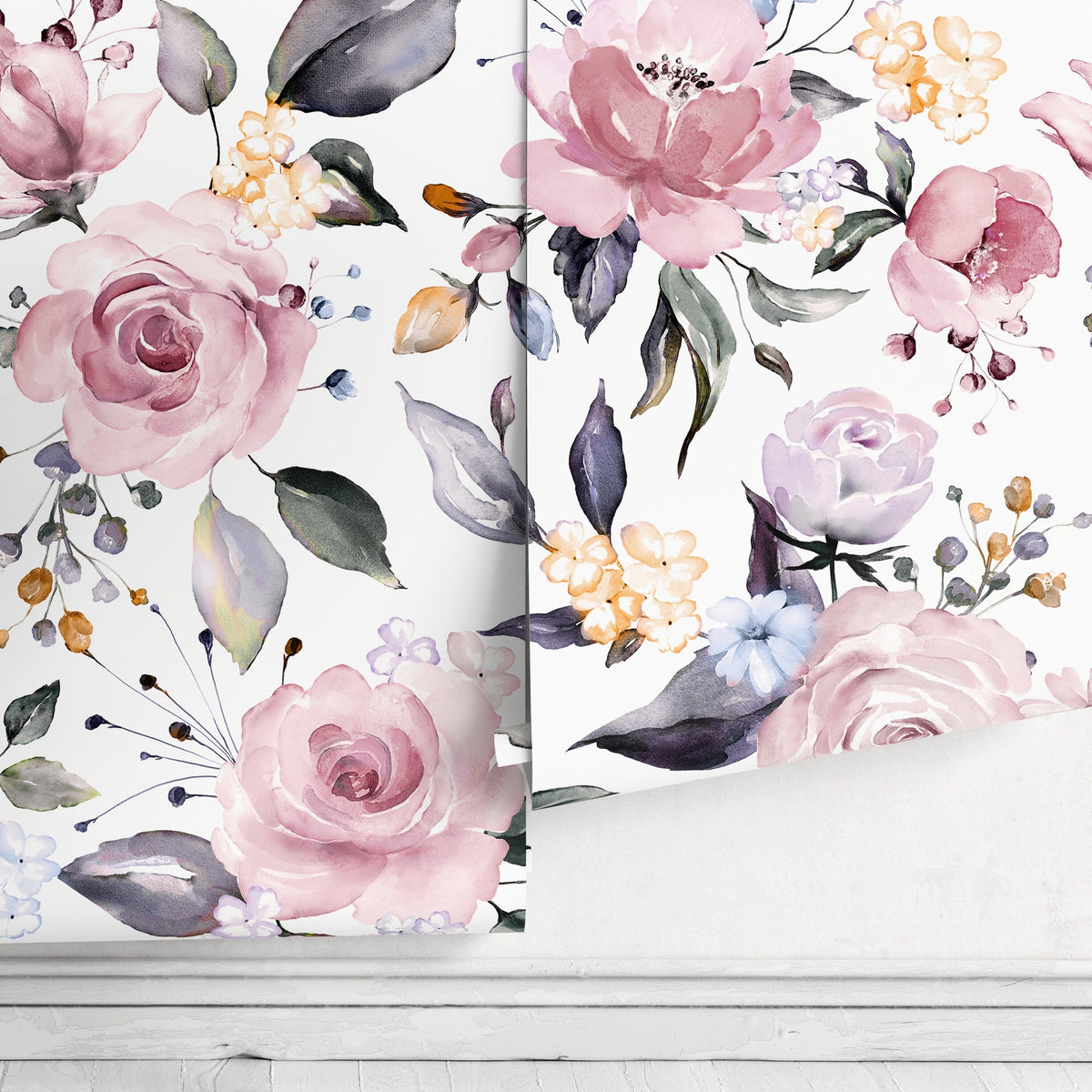 Temporary Wallpaper Vintage Floral Wallpaper Removable Wall Vintage Wallpaper Nursery Wall Decor Repositionable Wallpaper - A317