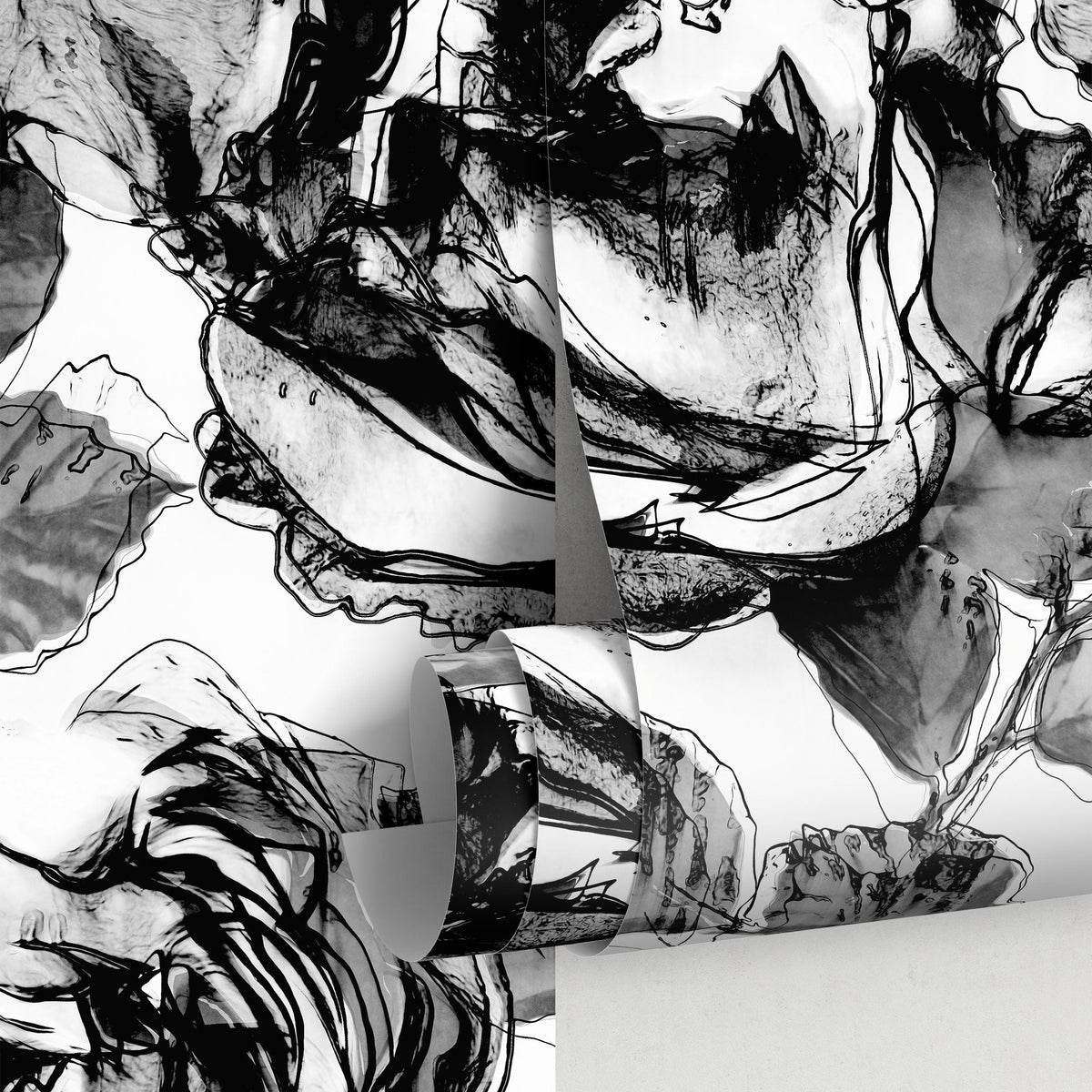 Self-adhesive Removable Wallpaper, Floral Wallpaper, Peel and Stick Fabric Wallpaper, Custom Design Wall, Wallpaper - A403