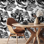Self-adhesive Removable Wallpaper, Floral Wallpaper, Peel and Stick Fabric Wallpaper, Custom Design Wall, Wallpaper - A403