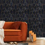 Removable Wallpaper Art Deco Wall Mural Temporary Wallpaper Watercolor Mural Removable Wallpaper Peel and Stick Wallpaper - A476
