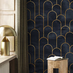 Removable Wallpaper Art Deco Wall Mural Temporary Wallpaper Watercolor Mural Removable Wallpaper Peel and Stick Wallpaper - A476