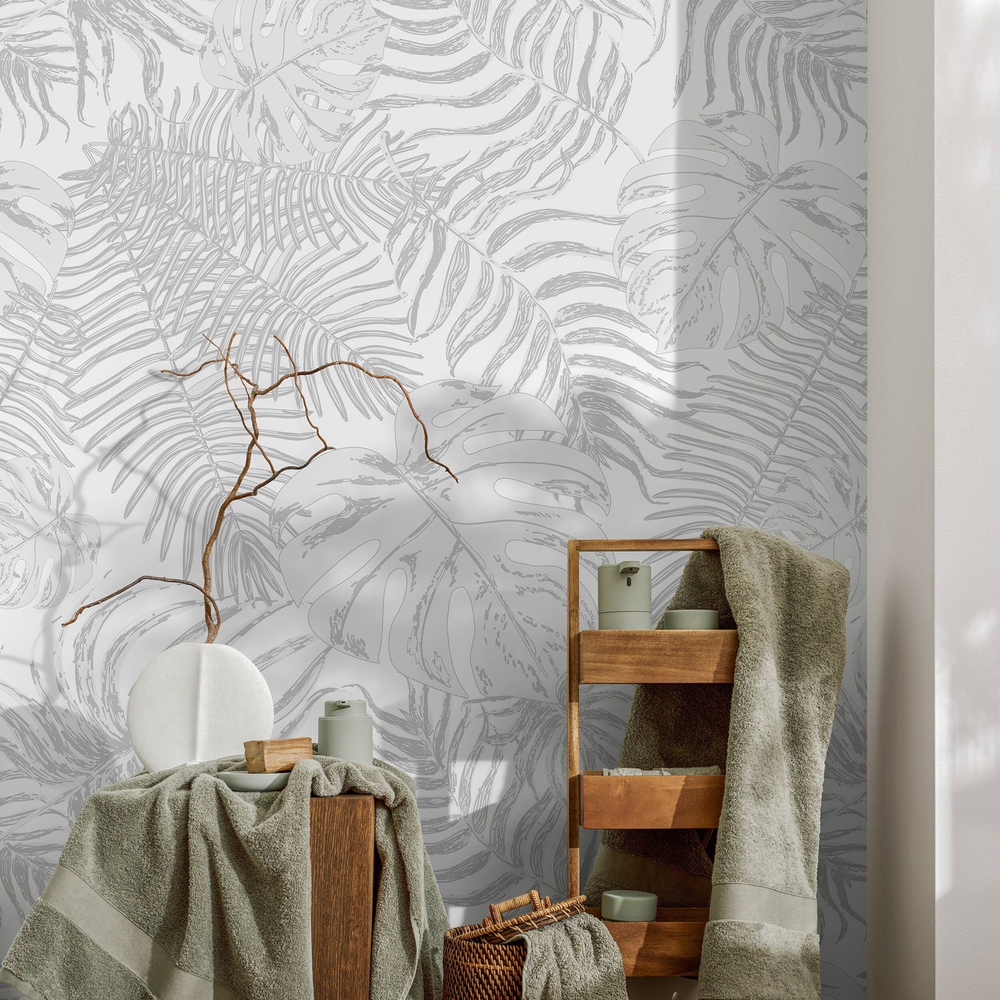 Removable Wallpaper, Tropical Wallpaper, Leaf Wallpaper, Leaves Wallpaper, Wall Paper, Peel and Stick Wallpaper, Wallpaper - A561