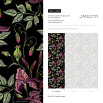 Dark Floral Wallpaper Vintage Garden Wallpaper Peel and Stick and Traditional Wallpaper - D868