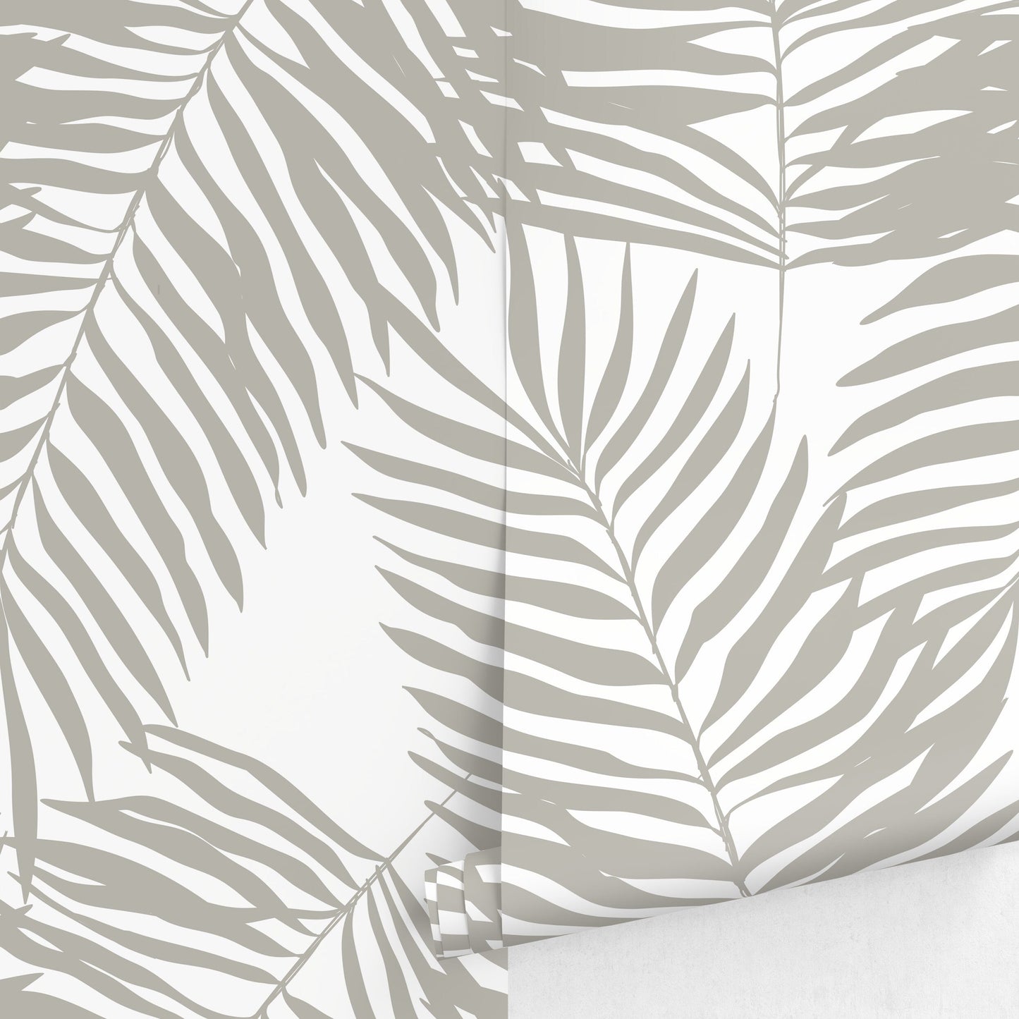 Wallpaper Peel and Stick Wallpaper Removable Wallpaper Home Decor Wall Art Wall Decor Room Decor / Gray Tropical Leaves Wallpaper - C364