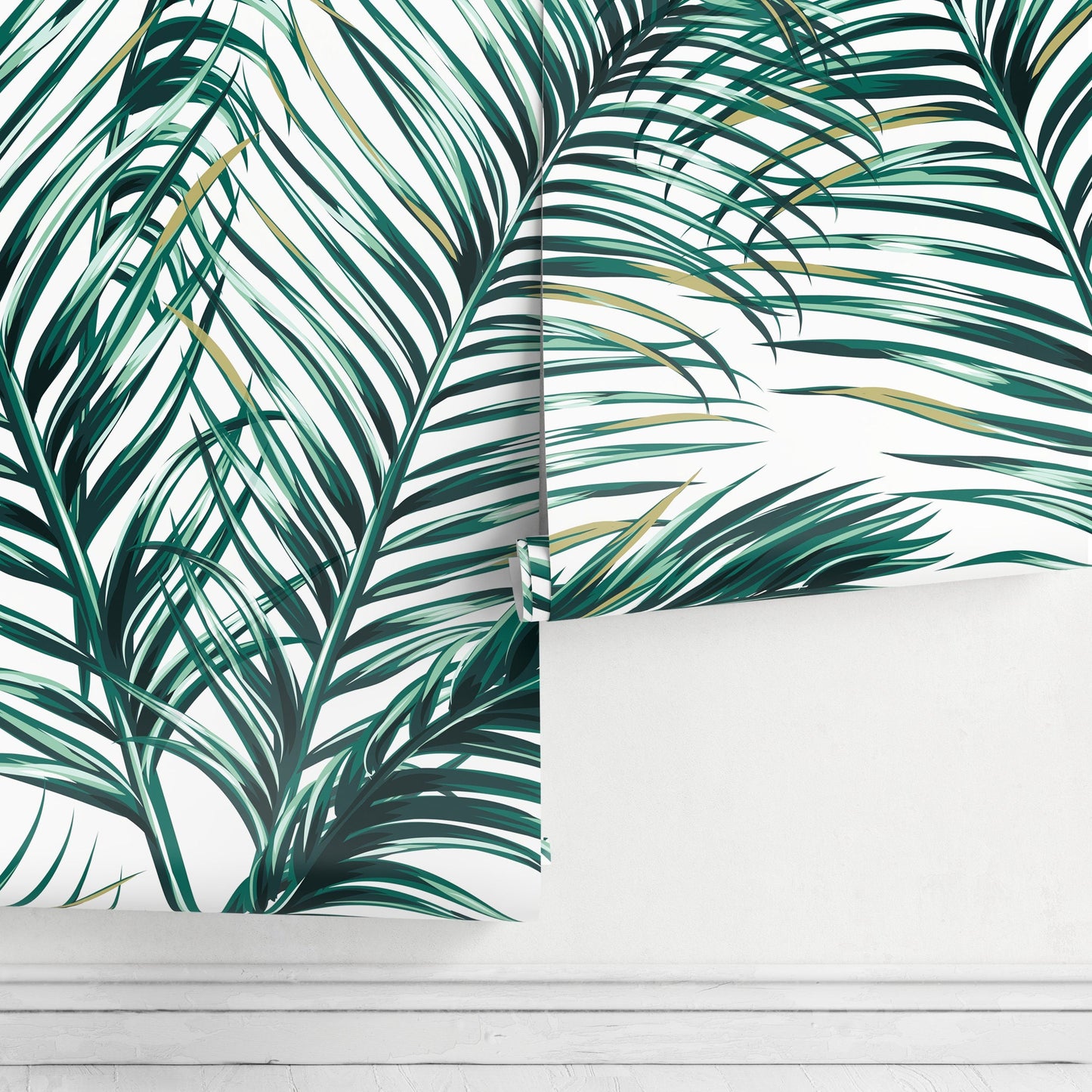 Wallpaper Peel and Stick Wallpaper Removable Wallpaper Home Decor Wall Art Wall Decor Room Decor / Tropical Leaves Palm Wallpaper - B121