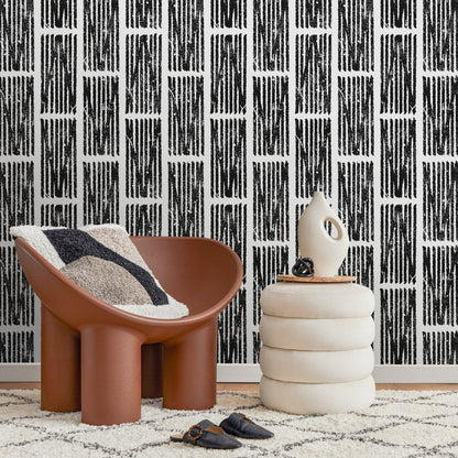 Wallpaper Peel and Stick Wallpaper Removable Wallpaper Home Decor Wall Art Wall Decor Room Decor / Black and Gray Geometric Wallpaper - C550