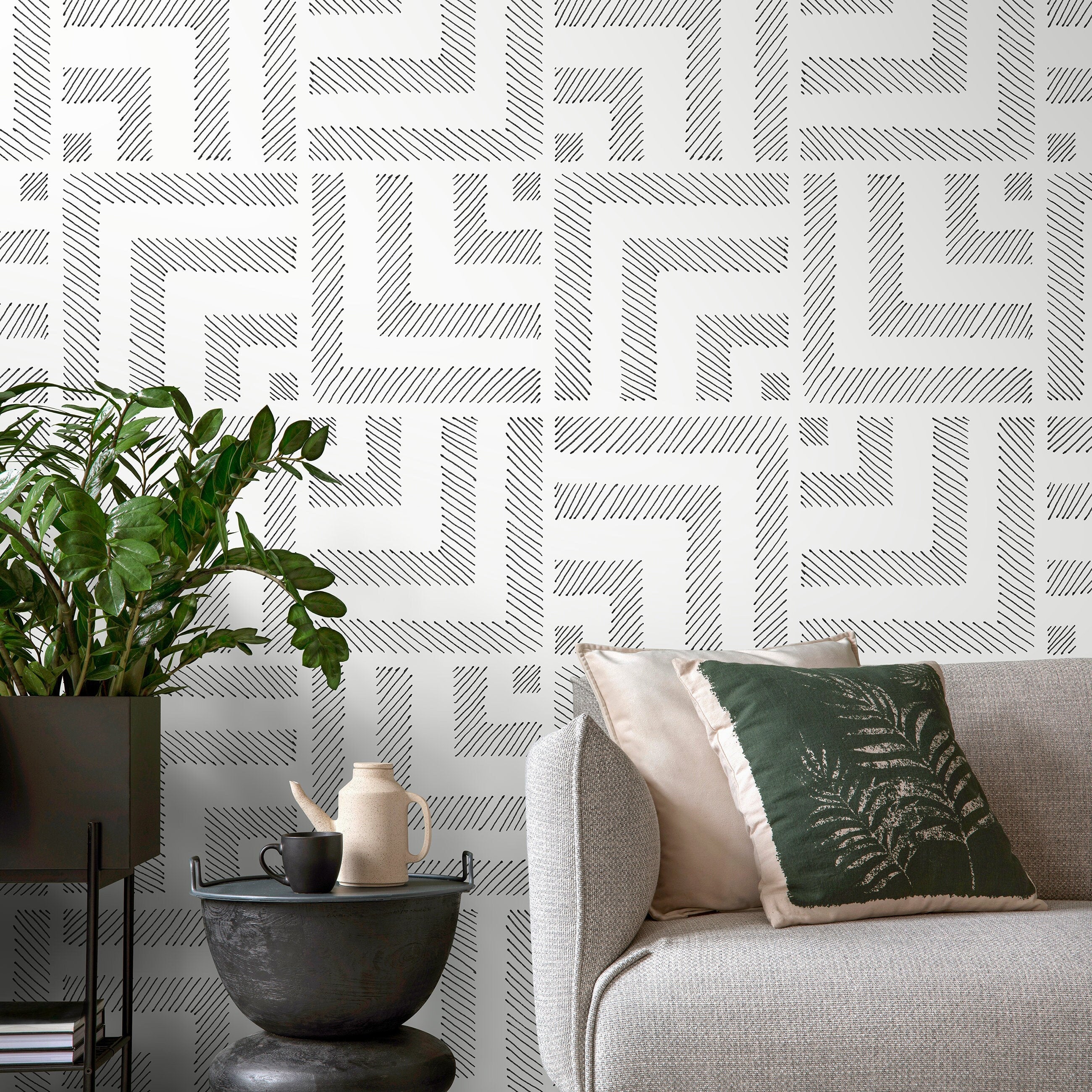 Modern geometric store wallpaper