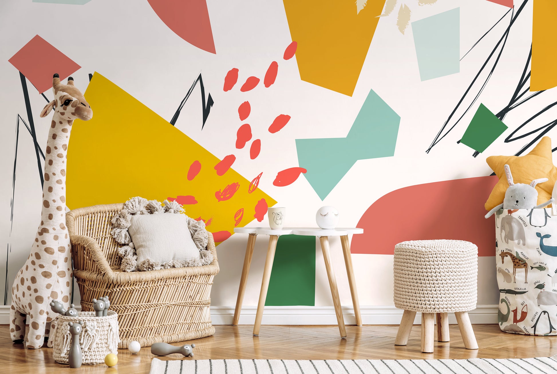 Abstract Colorful Wallpaper Removable Wallpaper Home Decor Wall Art Room Decor / Colorful Abstract Mural Wallpaper - B748