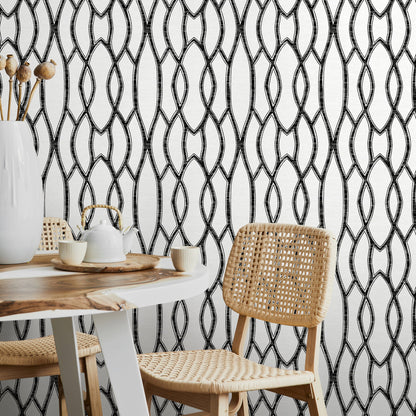Black and White Modern Wallpaper / Peel and Stick Wallpaper Removable Wallpaper Home Decor Wall Art Wall Decor Room Decor - C887