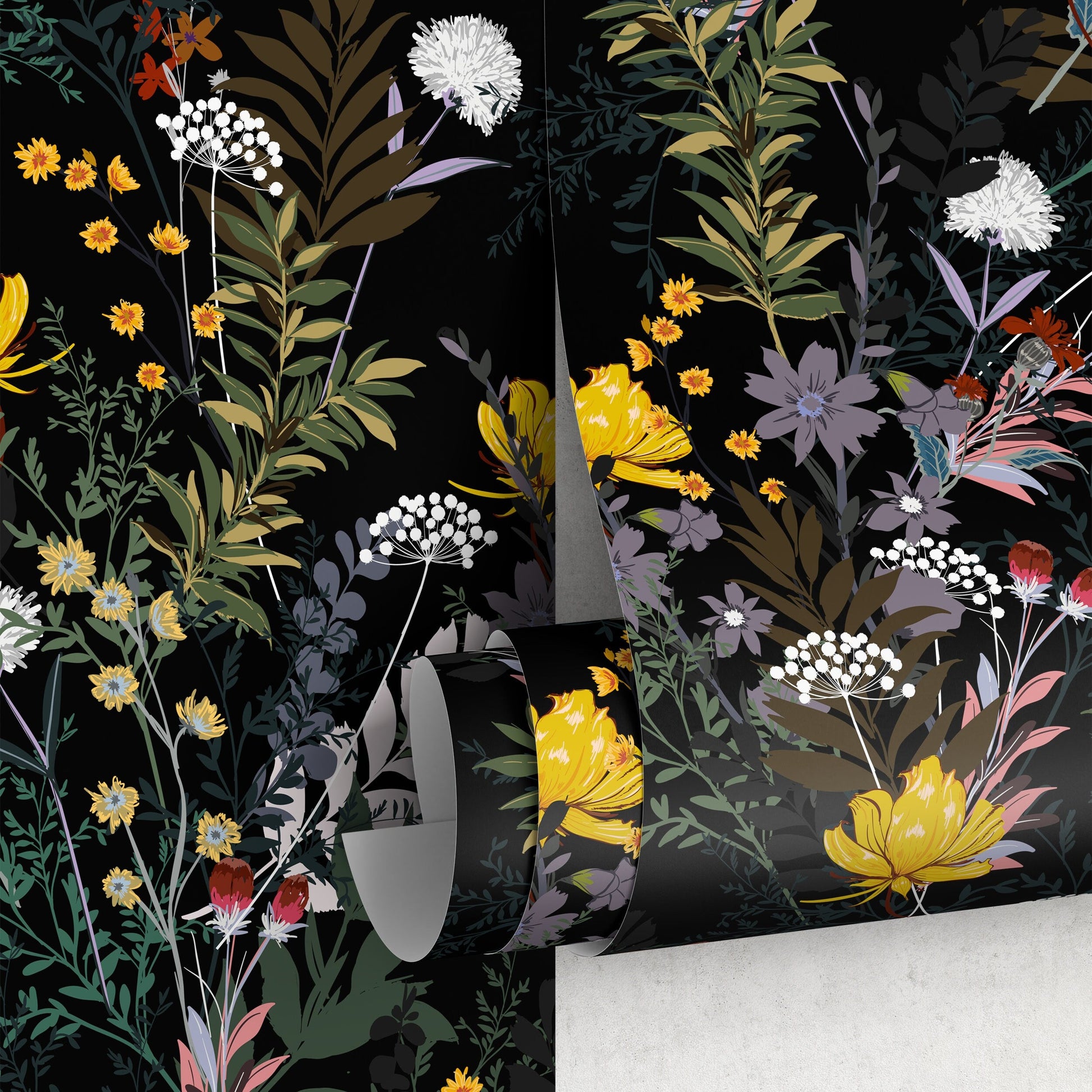 Temporary Wallpaper Wallpaper Colorful Wallpaper Wallpaper, Peel and Stick Self Adhesive Fabric Floral Wallpaper - A573