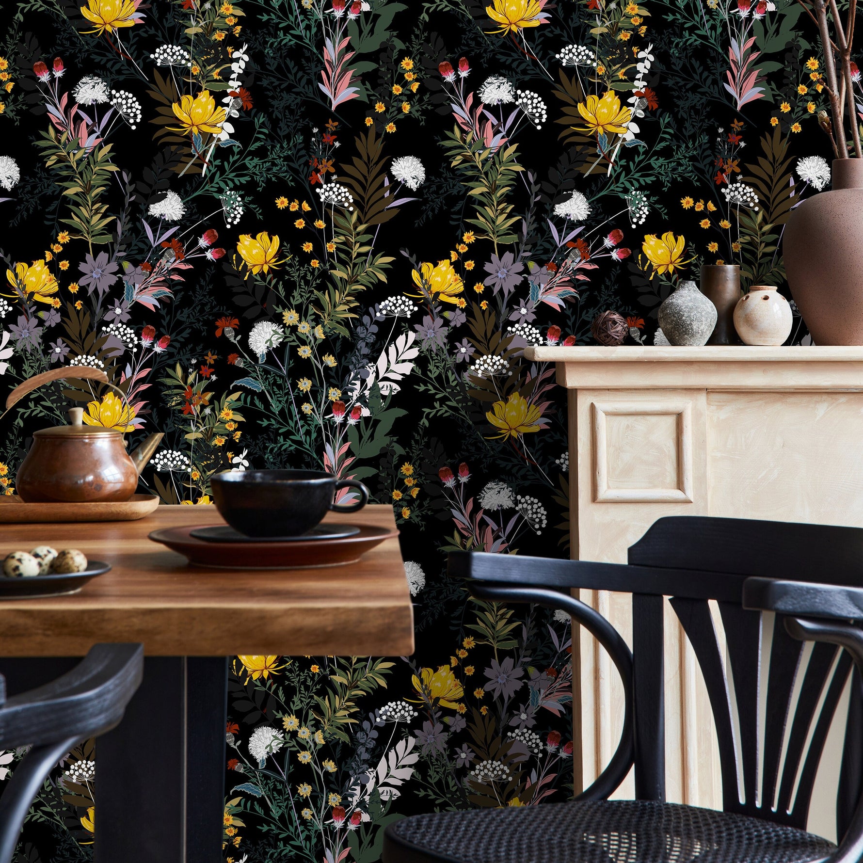 Temporary Wallpaper Wallpaper Colorful Wallpaper Wallpaper, Peel and Stick Self Adhesive Fabric Floral Wallpaper - A573