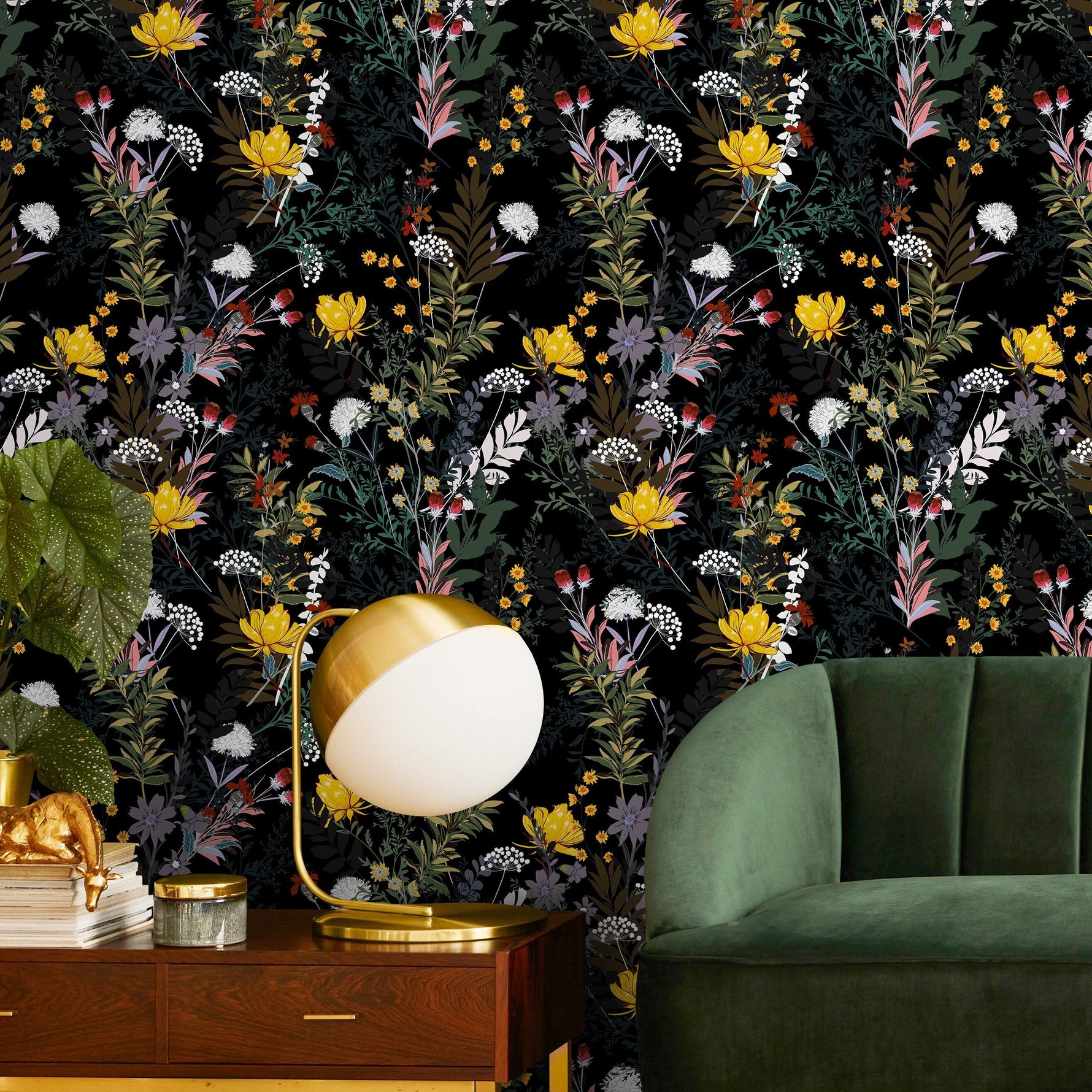 Temporary Wallpaper Wallpaper Colorful Wallpaper Wallpaper, Peel and Stick Self Adhesive Fabric Floral Wallpaper - A573